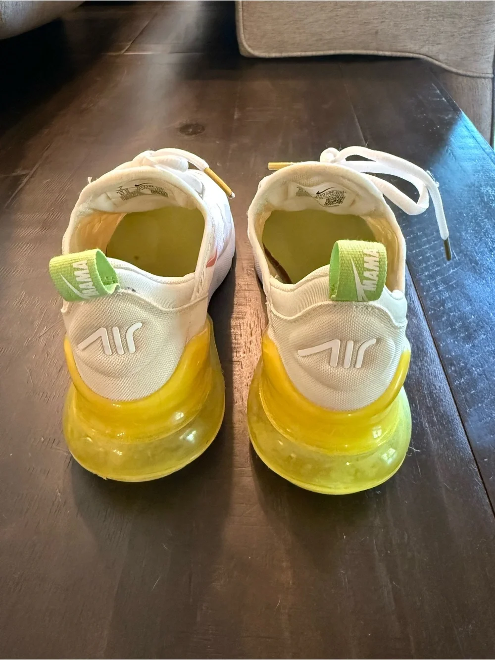 Nike Kids Air Max 270 React White with Yellow & Pink Accents